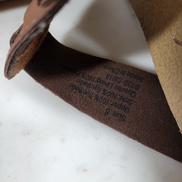 Blowfish Cork Sandals Womens 8 Brown Leather Buckle Slip On Summer Thong - Picture 4 of 12